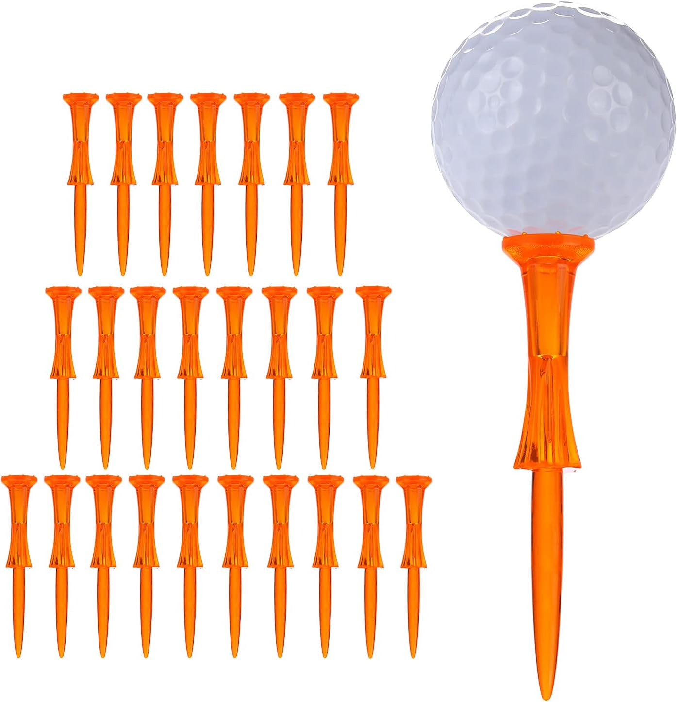 Golf Tees 3-1/4’’ 50 Count Plastic Golf Tees Reduced Friction & Side Spin Professional Unbreakable Golf Tees Durability and Stability Golf Tee