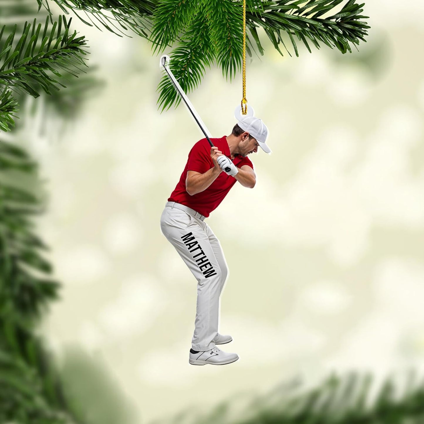 Personalized Golf Ornaments for Christmas Tree 2025 Custom Golf Christmas Ornament Golfing Bag Ornament Sports Golf Cart Ornaments Gift for Golfer Bag Golfing Lovers Hanging Decoration (G28)