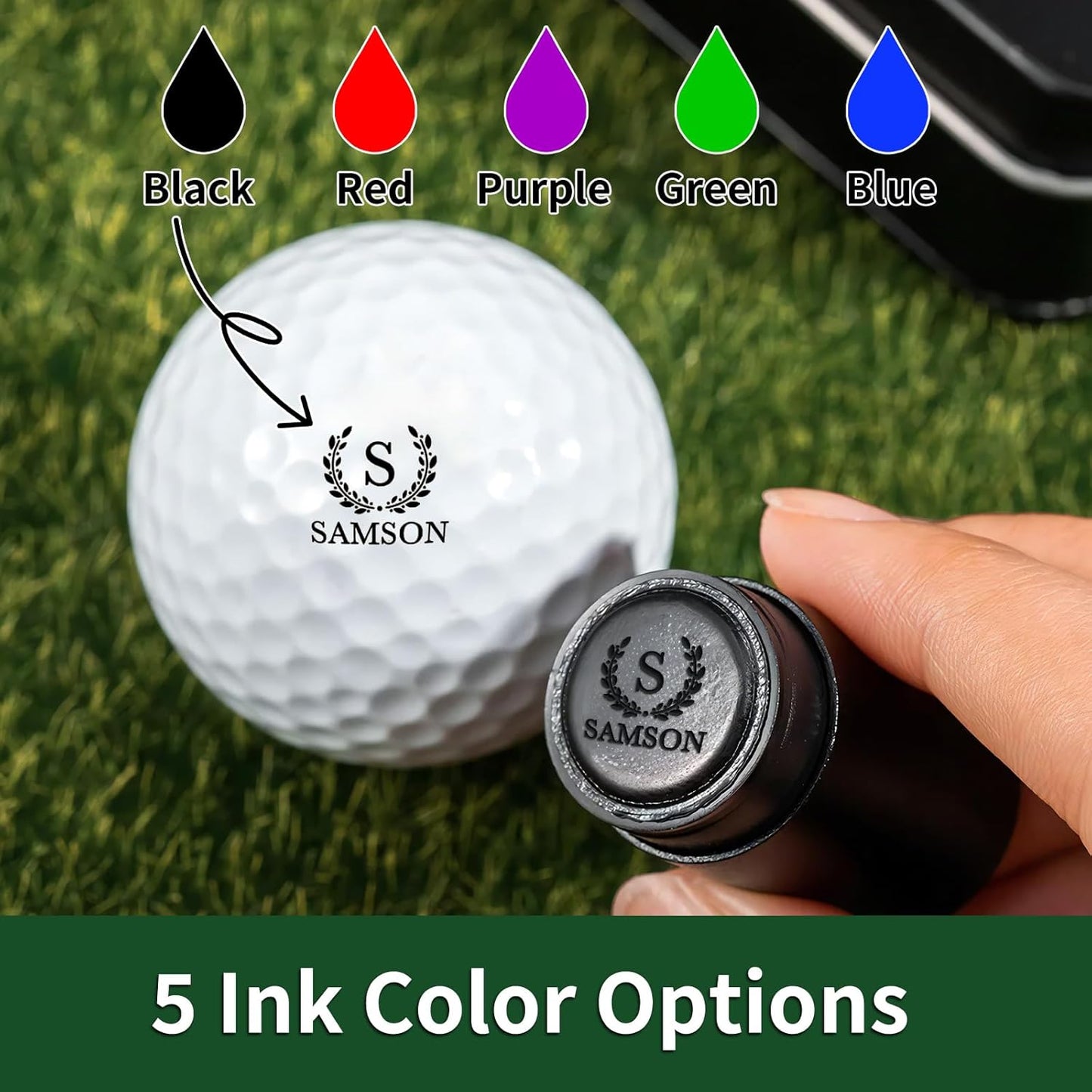 Personalized Golf Ball Stamp with Metal Storage Case, Custom Name Reusable Golf Ball Marking, Golf Accessories, Gifts for Golf Lovers, Golfers, Dad, Husband, Father's Day Birthday Wedding Gifts