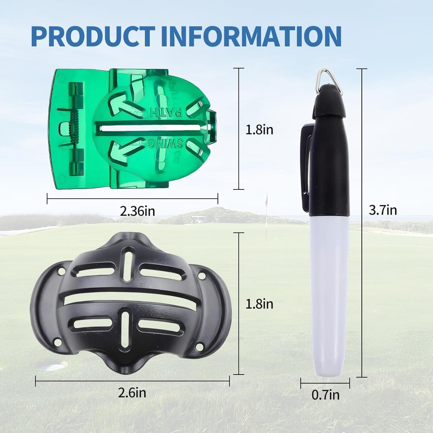 8 Pack Golf Ball Line Marker Tool,Golf Ball Stencil Alignment Kit,4 Golf Ball Marker Stencil and 4 Color Golf Ball Markers,Easy Ball ID &Putting Practice