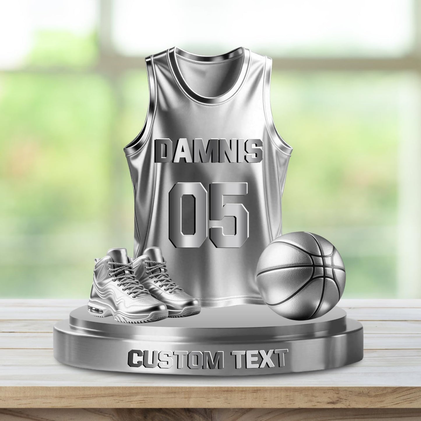 Personalized Soccer Football Baseball Basketball Softball Golf Hockey Jersey Ornament Sport Desk Name Plate Custom Name Athletes Figurine Sign Sport Lovers Acrylic Plaque Gift for Men Women