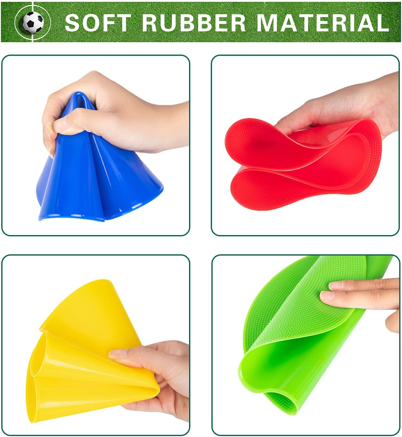 Spot Markers 9 Inch 10 Inch Non Slip Rubber Floor Markers Flat Field Cones Poly Dots for Soccer Basketball Sports Speed Agility Training and Drills