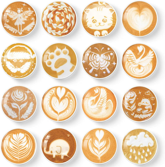 MORCART 16PCS Refrigerator Magnets, Latte Art Fridge Magnets Decoration for Locker Whiteboard Decorative Magnetic Board Cabinets Classroom Office Cubicle School (Latte Art)