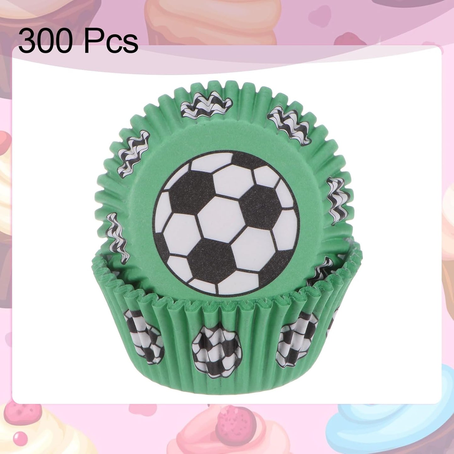 HARFINGTON 300 Count Cupcake Liners Soccer Cupcake Cups Standard Size Muffins Liners Papers Baking Cups Wrappers Greaseproof for Party Wedding Birthday