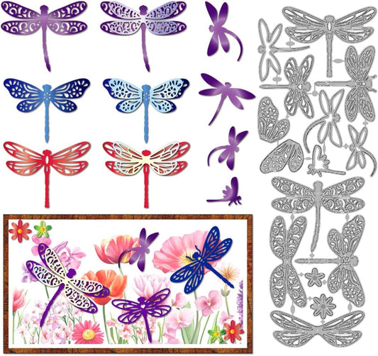 MAYJOYDIY Layered Dragonfly Metal Die Cuts Dragonfly Wings Cutting Dies Stencil Insects Embossing Scrapbooking Cuts Template for DIY Scrapbooking Craft Card Making Album Gift Decor