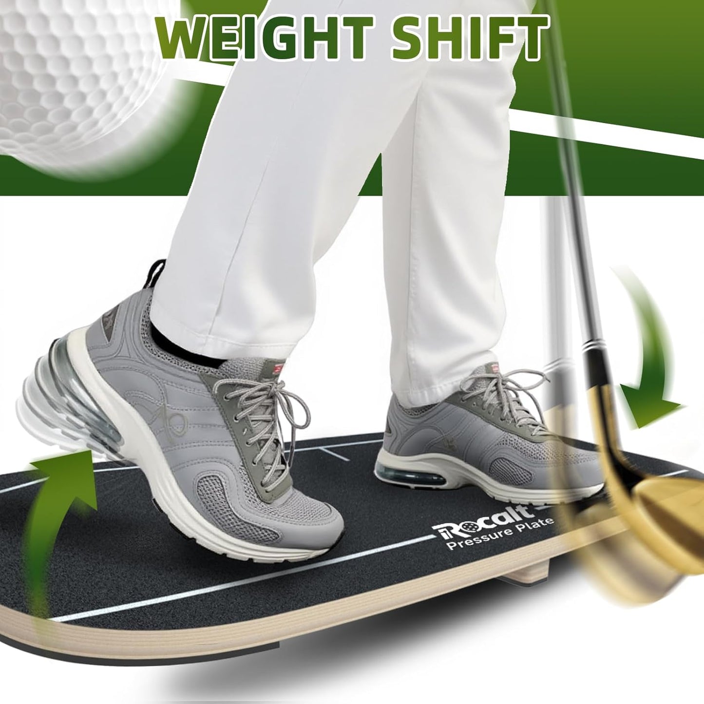 Rocalt Golf Pressure Plate, Golf speed trainer for Indoor Practice, Golf Training Aid &Golf Weight Shift Balance Board for Chipping and Hitting, Improving Strength & keep Tempo