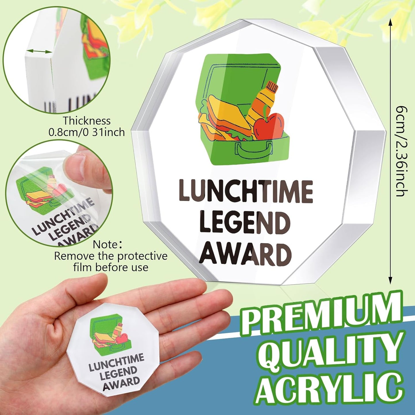 30 Pcs Funny Trophy Awards Gifts Bulk Christmas Small Clear Acrylic Team Reward Medallions for Employee Staff Appreciation Coworker Teacher Nurse Office