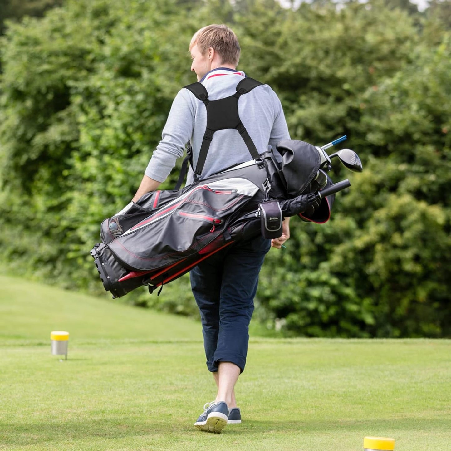 Golf Bag Strap Replacement, Golf Bag Straps Double Shoulder, Universal Padded Carry Strap Waterproof Comfort Golf Bag Backpack Straps Replacement Black