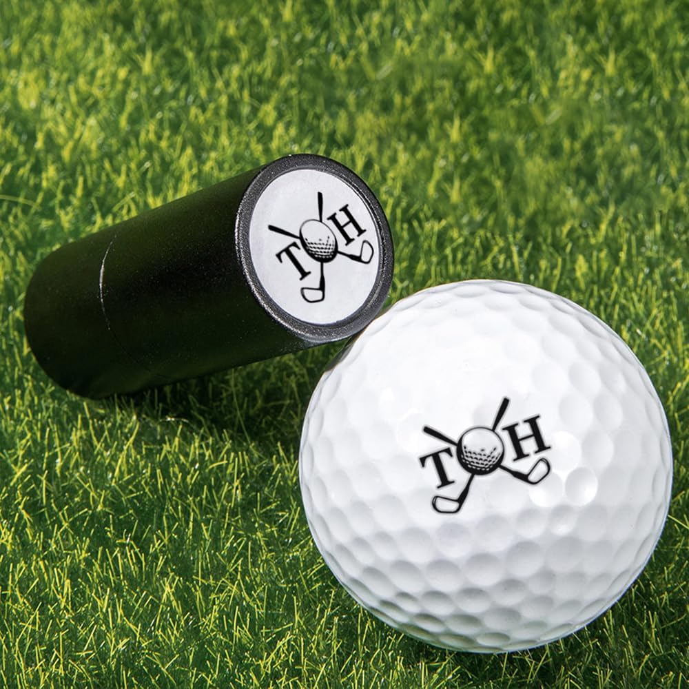CALLIE Personalized Golf Ball Stamp | 4 Color & 2 Size Options | Custom Name Stamper for Golfers | Father's Birthday Christmas Gift, Golf Accessories (0.79''(2cm)-Big Colored Stamp)