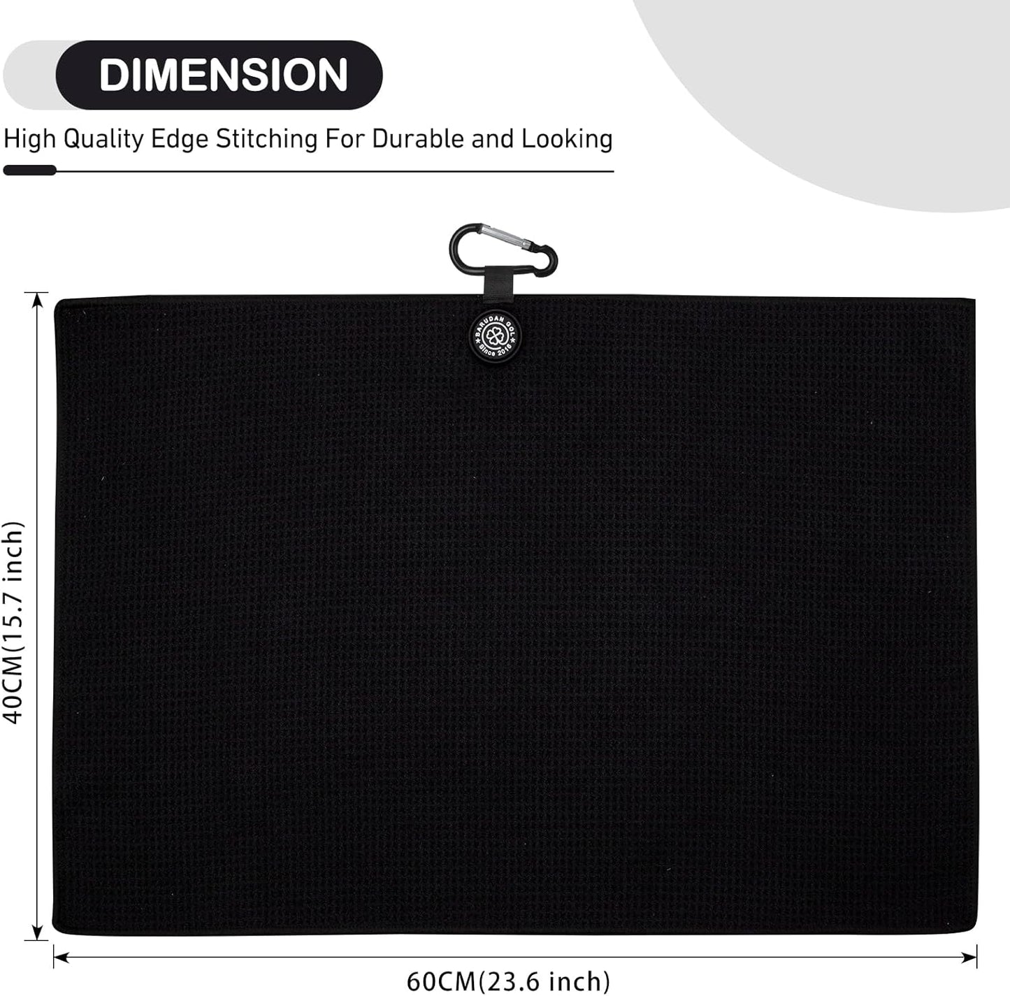 Magnetic Golf Towel for Men Women Golfer - Black Microfiber Golf Towel Magnet with Waffle Texture - Strengthen Magnet Golf Towels for Stong Hold to Golf Clubs Carts Metal Objects