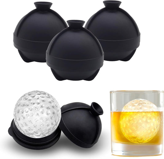 Bangp Golf Ball Ice Molds Set of 4,Whiskey Round Ice Cube Molds, Novelty Sphere Ice Molds Create 2.5 Inch Golf Ice Balls - Each Stone Keeps Your Drinks Cool and Unique,for Men and Women