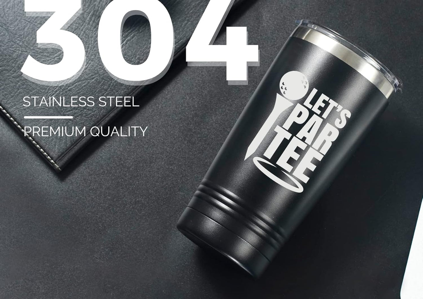 Onebttl Golf Gifts for Men - Funny 20oz Tumbler, Dad & Fathers Day Gift - Black - Let's Partee