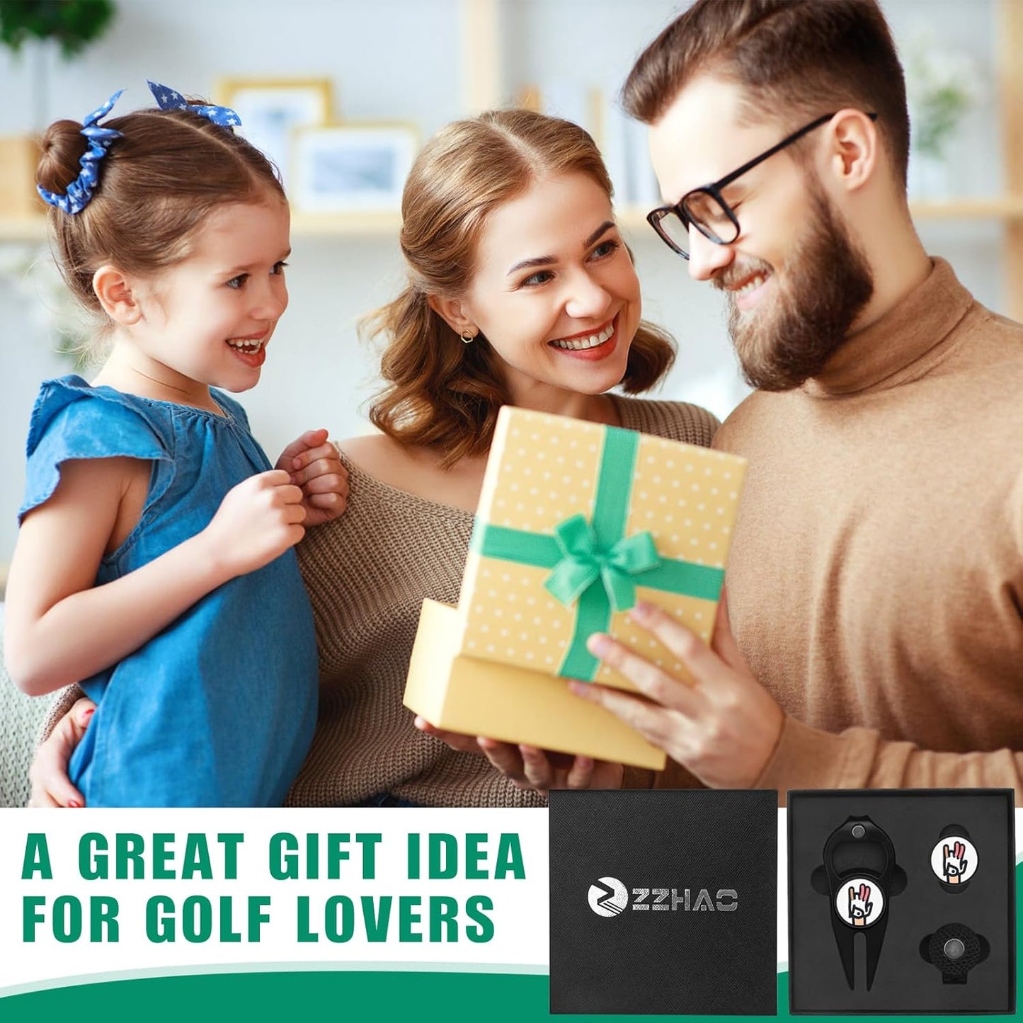 ZZHAO Golf Divot Tool and Golf Ball Marker, Divot Repair Tool，Golf Accessories for Men, Funny Gifts for Men, Tools for Men