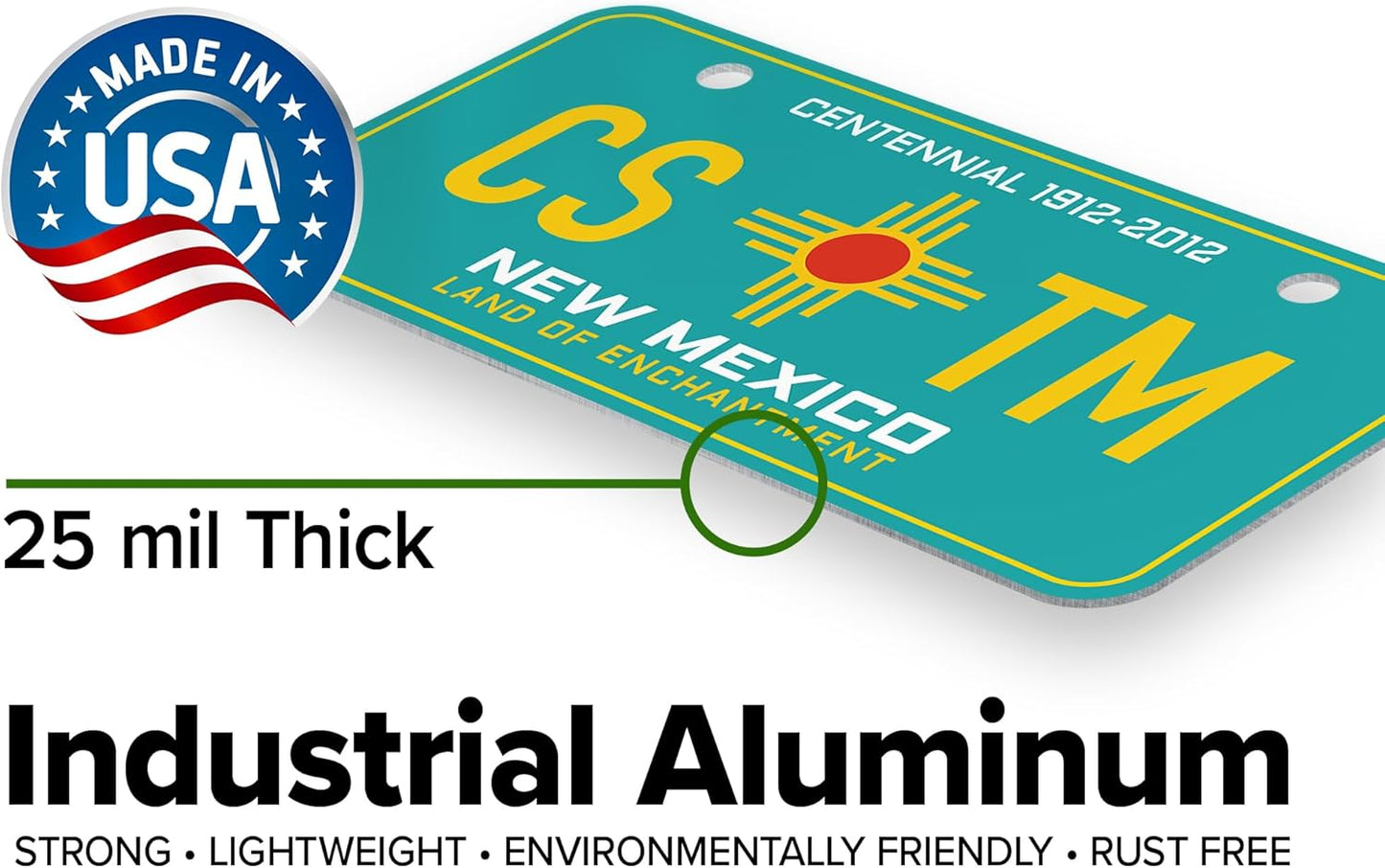 Mini License Plates, Personalized License Plates, Custom for Car, Bikes, ATV, Kids Car, Golf Cart, Jeep, 2x4 Inch, Rust-Free Fade Resistant Aluminum, USA Made by My Sign Center (New Mexico)