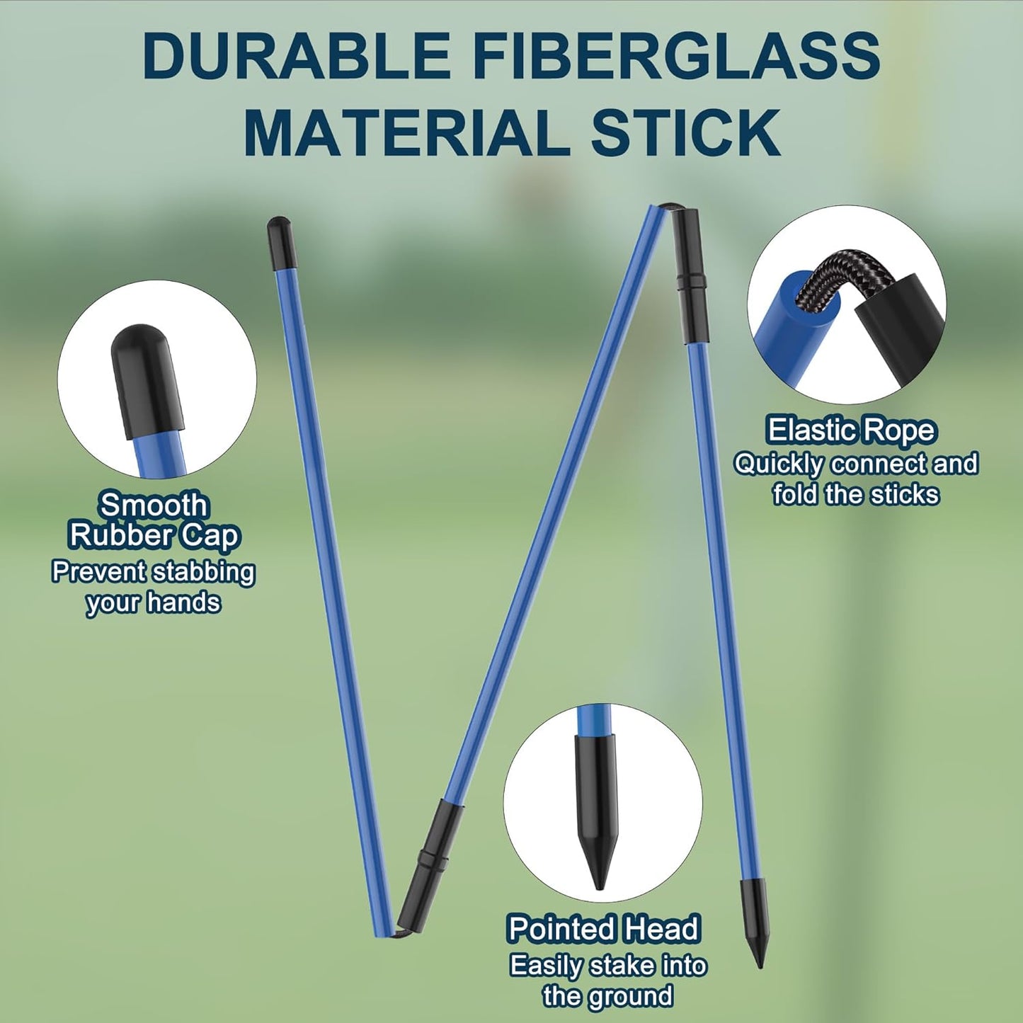 Kulamait 2 Pack Golf Alignment Sticks,Collapsible Golf Alignment Rods 48" Golf Practice Sticks Golf Training Aid for Aiming,Putting,Golf Training Sticks with Clear Tube Case