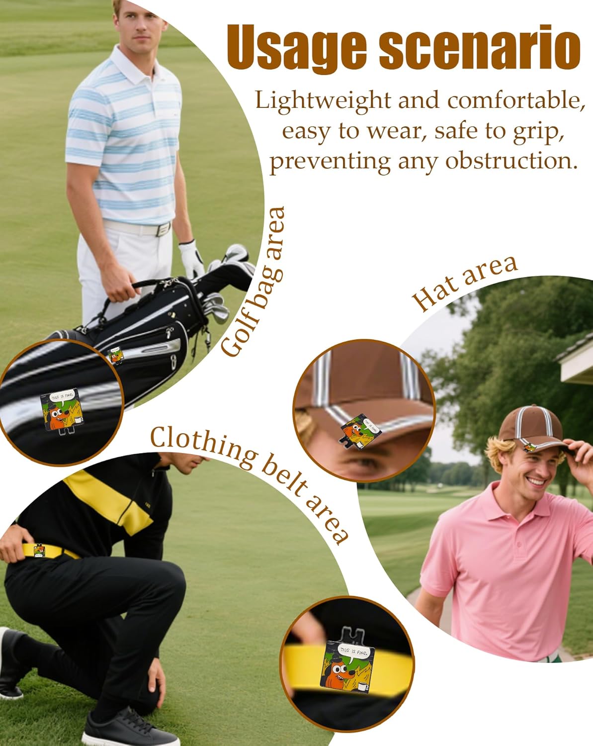 Funny Golf Ball Marker with Magnetic Hat Clip – Golf Accessories for Men & Women to Elevate & Personalize Your Game