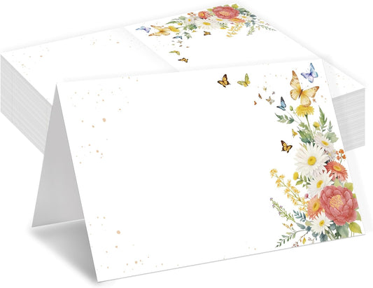 Floral Place Cards, Butterfly Table Place Cards For Table Setting, Name Cards For Birthday Party Wedding Reception Bridal Shower, 25 Cards Included -19