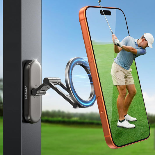 JOYROOM Upgraded Magnetic Golf Cart Phone Holder, [Tri-fold+All Metal] Magsafe Phone Holder Compatible with MagSafe iPhone 17 16 15 14 13 12 Fits EZGO Club Car Yamaha Icon Golf Cart Accessories Gifts