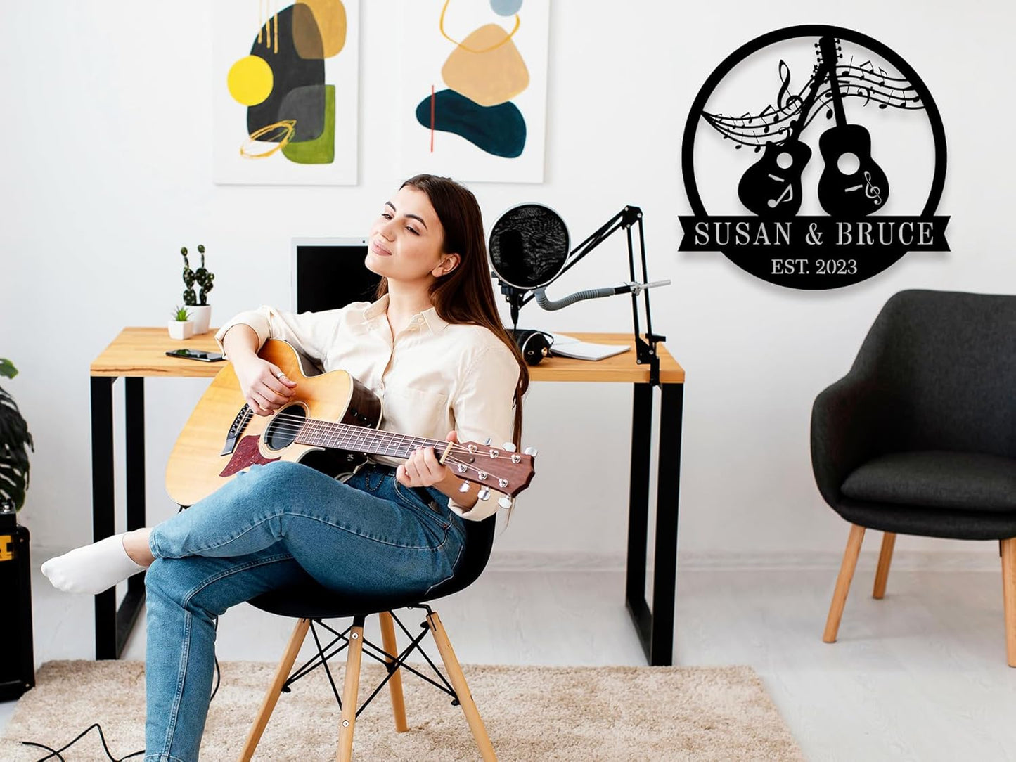 Custom Guitar Sign, Musician Gifts,Personalized Metal Guitar Sign,Guitar Lovers Gifts,Custom Guitar Decor