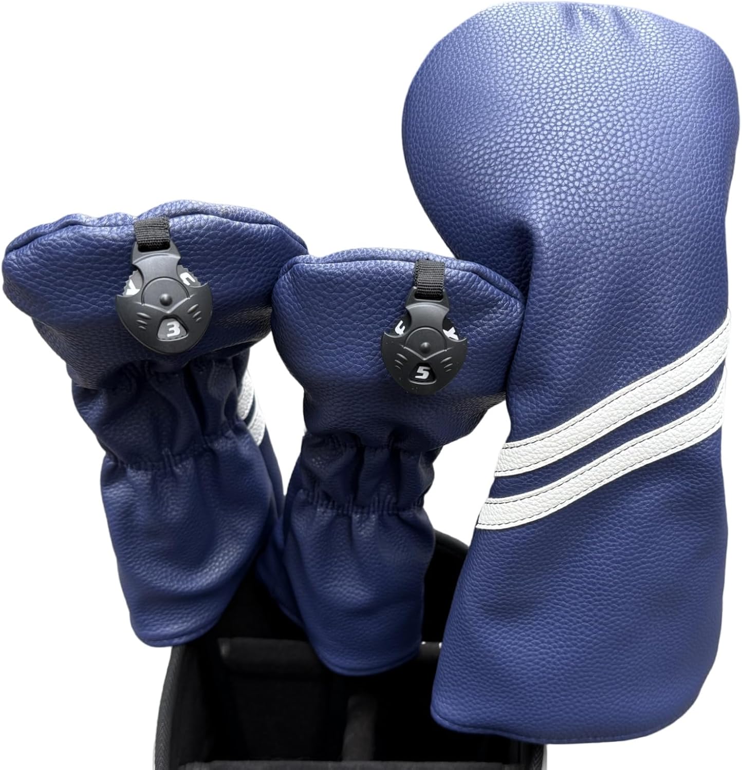 Golf Club Covers Headcovers Set for Driver and Woods Soft Faux Leather Golf Accessories for Men Women Golfer Gifts Set Golf Club Protective Case 1 3 5 H or Set for 1 3 5 Woods