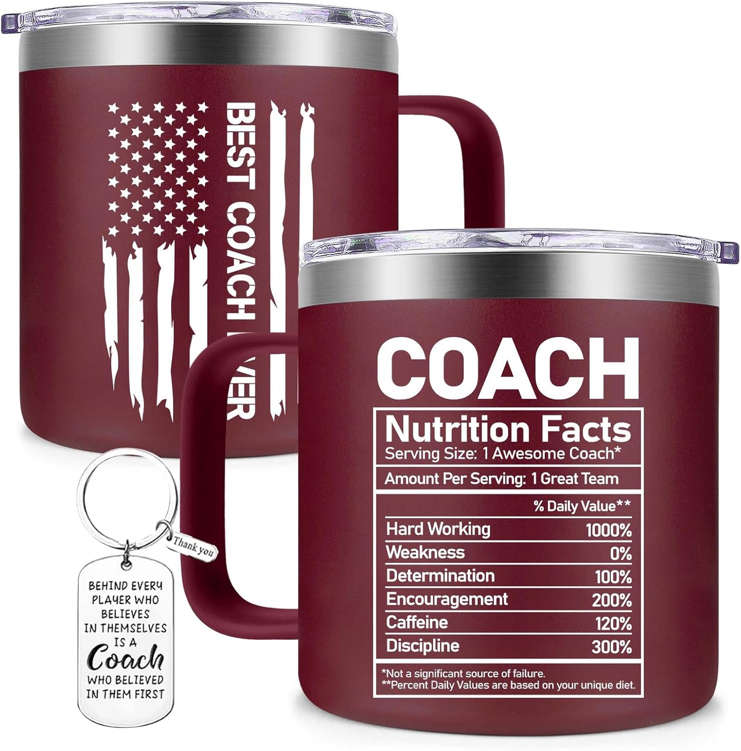 Fufendio Coach Gifts for Women - Best Coach Ever Mug 14oz - Football, Basketball, Baseball Coaches Appreciation Gifts - Christmas Gift for Soccer, Volleyball, Softball