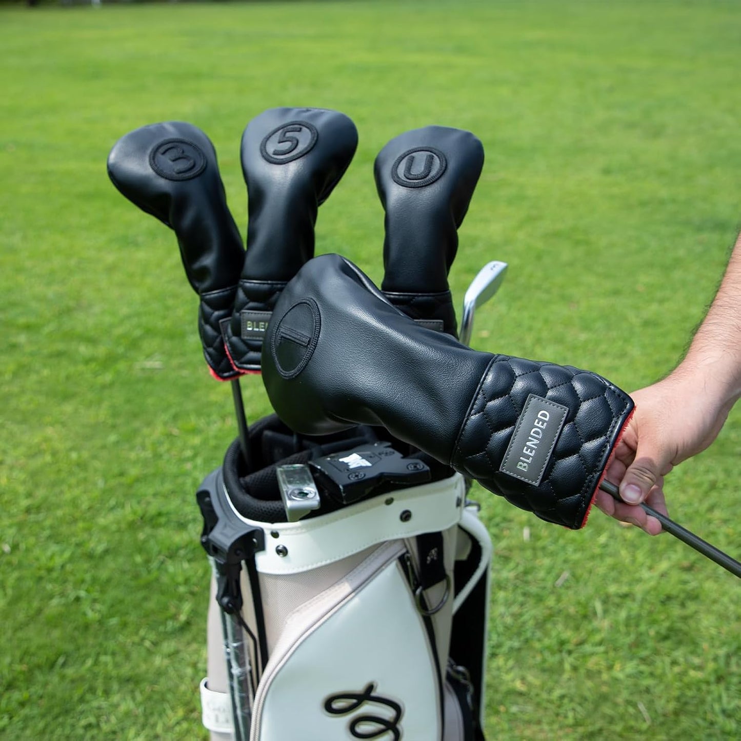 Golf Club Covers Black Golf Head Covers Driver Covers Fariway Wood Headcover Hybrid Covers Leather 3 Wood Headcover Golf Headcover with Number Tag for All Brand