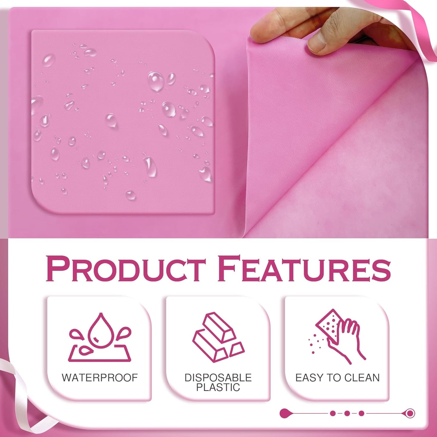 6 Pieces Thanks Series Rectangle Tablecloth, 54x72 Solid Color Waterproof & Spillproof Disposable Plastic Table Cover, Durable Party Tablecloth for Dining, Buffet, Picnic, Outdoor Events