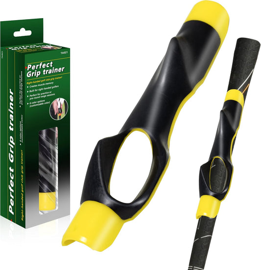 Golf Grip Trainer,Golf Club Grip Trainer Right Hand,Golf Grip Swing Training Aid for Golfer Proper Hand Position,Attaches to Most Golf Handles