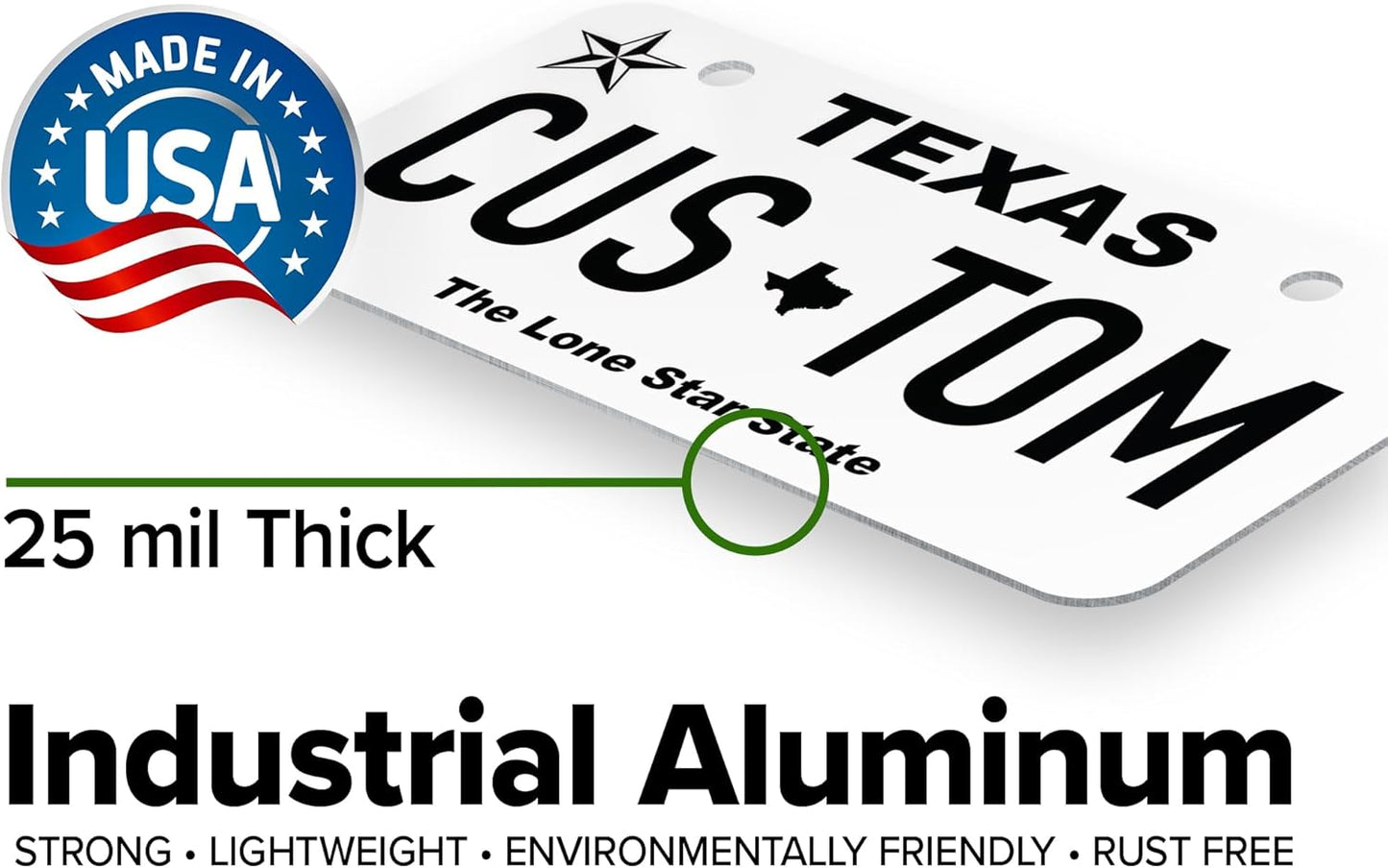 Mini License Plates, Personalized License Plates, Custom for Car, Bikes, ATV, Kids Car, Golf Cart, Jeep, 2x4 Inch, Rust-Free Fade Resistant Aluminum, USA Made by My Sign Center (Texas)