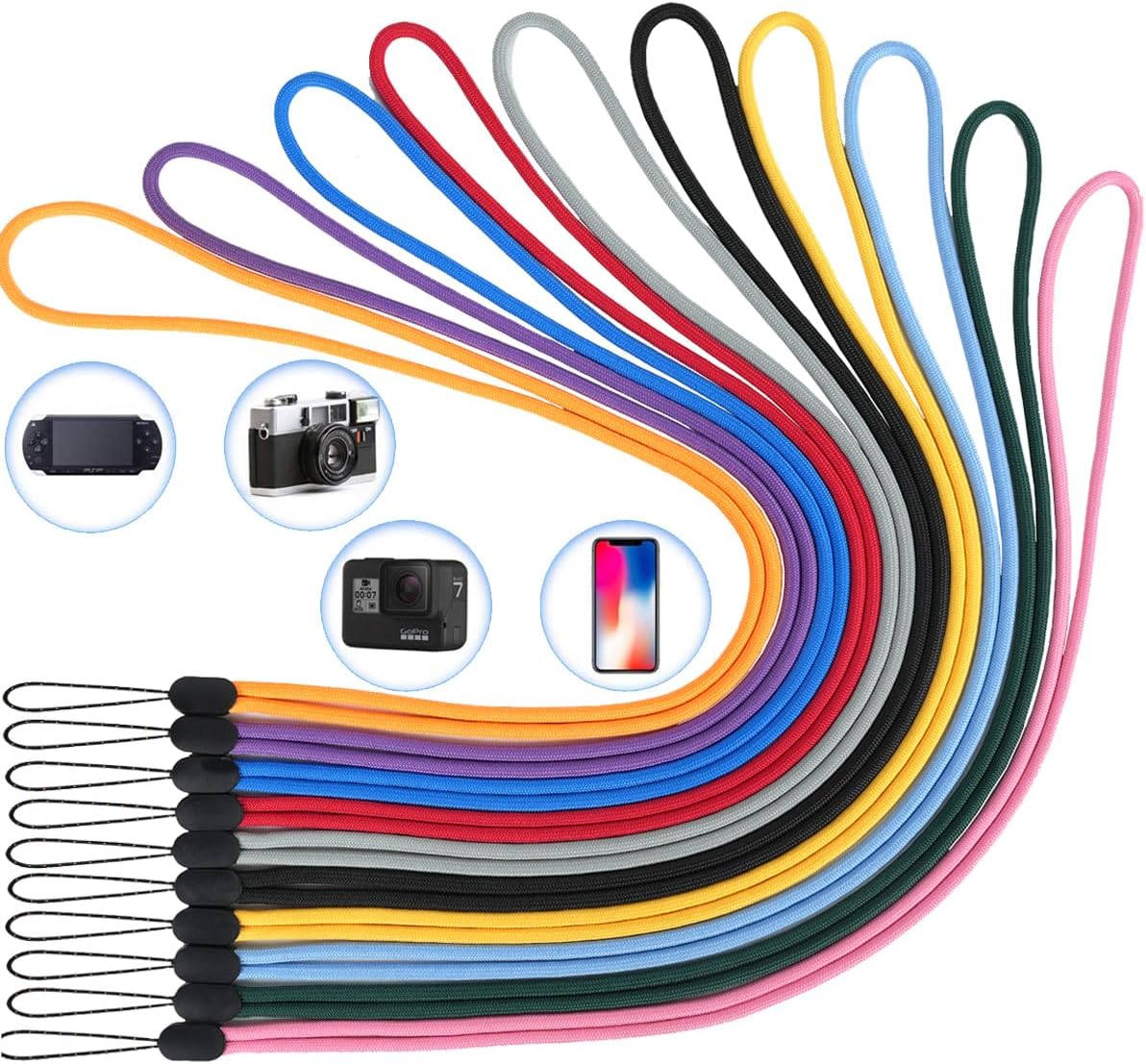 YOUOWO 10 Pack Lanyards Colored Neck Lanyard Straps For Pen Cellphone Whistles id Badges Holder Keys Office Name Badges ID Card (10 Colors - Combination 2)
