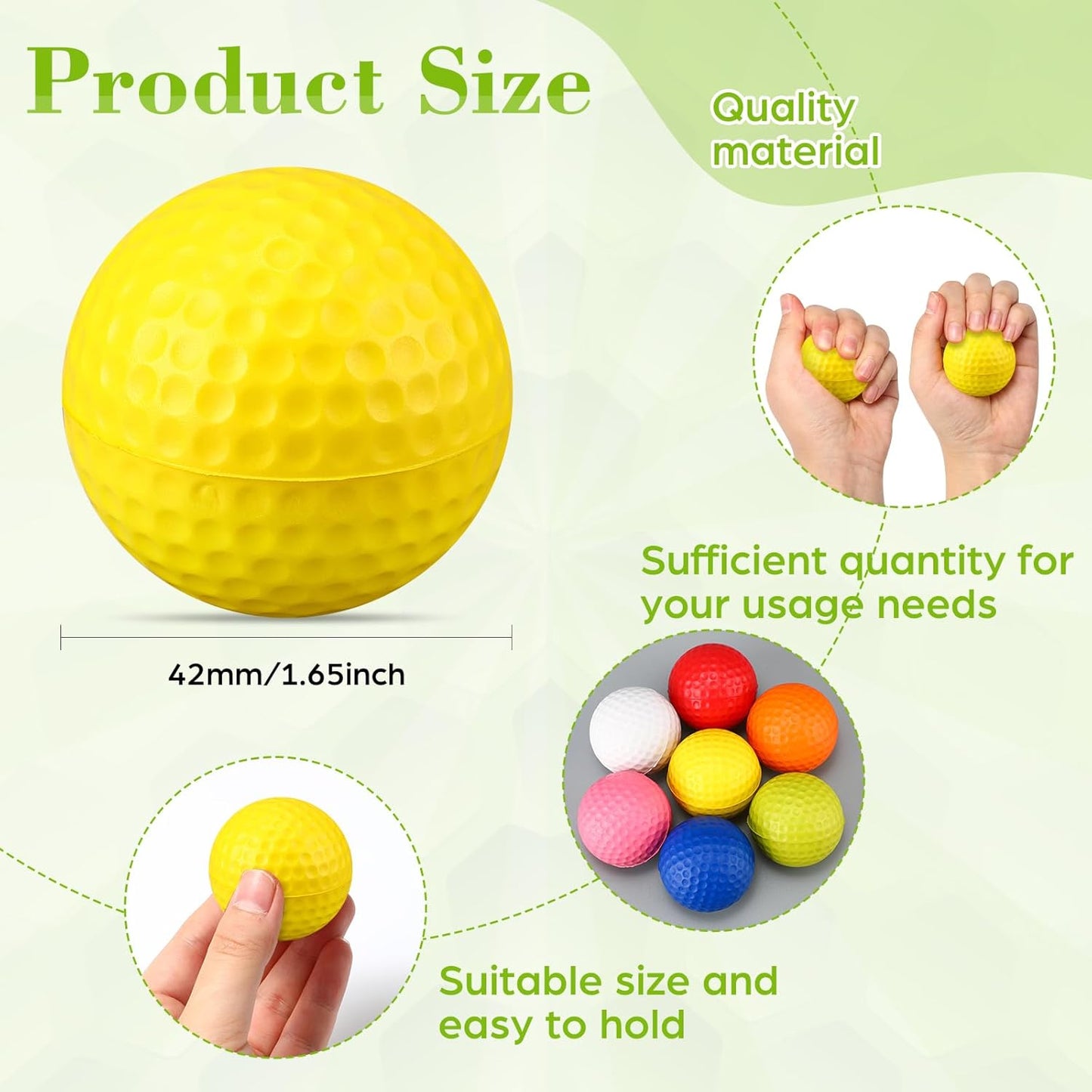 12 Pcs Foam Golf Practice Balls Soft Foam Balls for Golf Practice Realistic Feel and Flight Sport Training