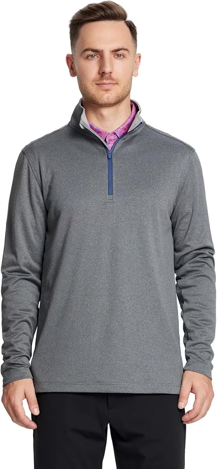 M MAELREG Quarter Zip Golf Pullover Men Dry Fit Long Sleeve Performance Wicking Mock Neck 1/4 Zip Pullover Mens Sweatshirt