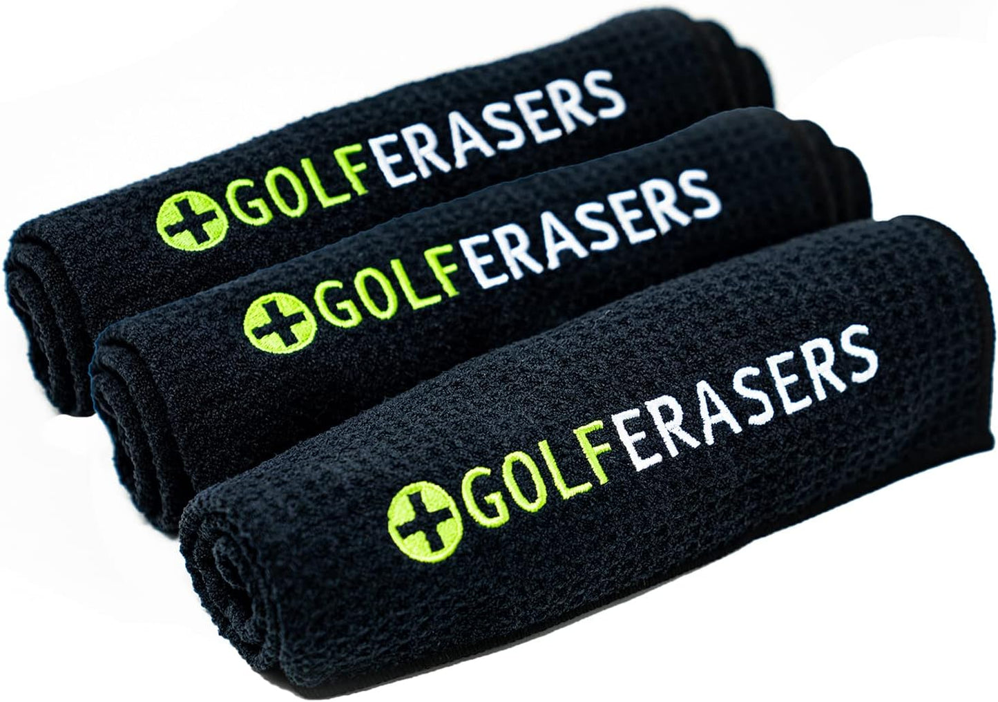 Premium Microfiber Golf Towel with Clip for Golf Bag, 3 Pack, Waffle-Knit Pattern, Helps Keep Golfers’ Hands Dry While Playing, Pairs Perfectly Sponges, 24"x16"