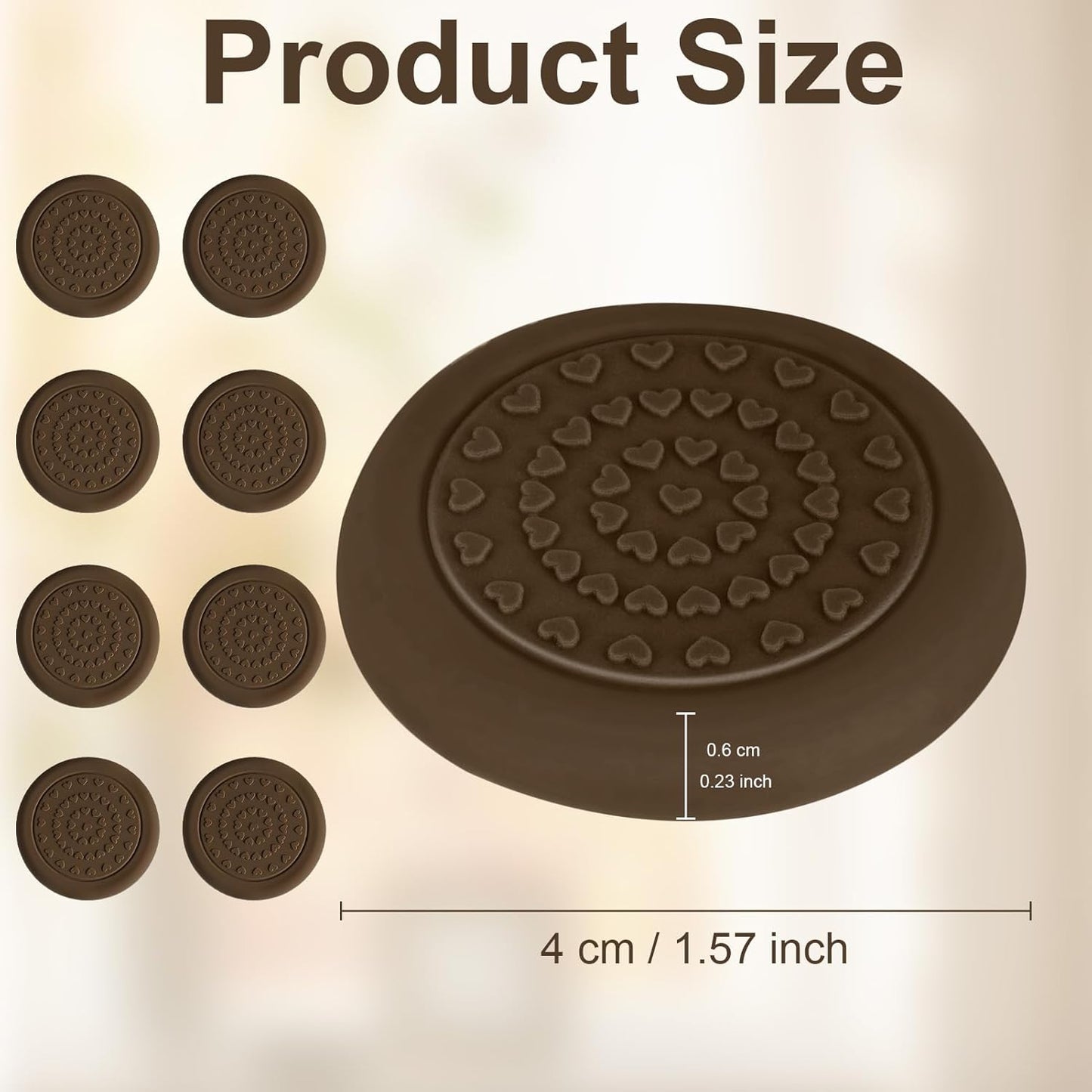 8 Packs Non-Slip Stabilizer Pads for Cutting Boards, Self-Adhesive Rubber Feet, Noise Reducing Feet | Waterproof, Non-Marking Rubber Grippers for Chopping Blocks and Counter top Protection