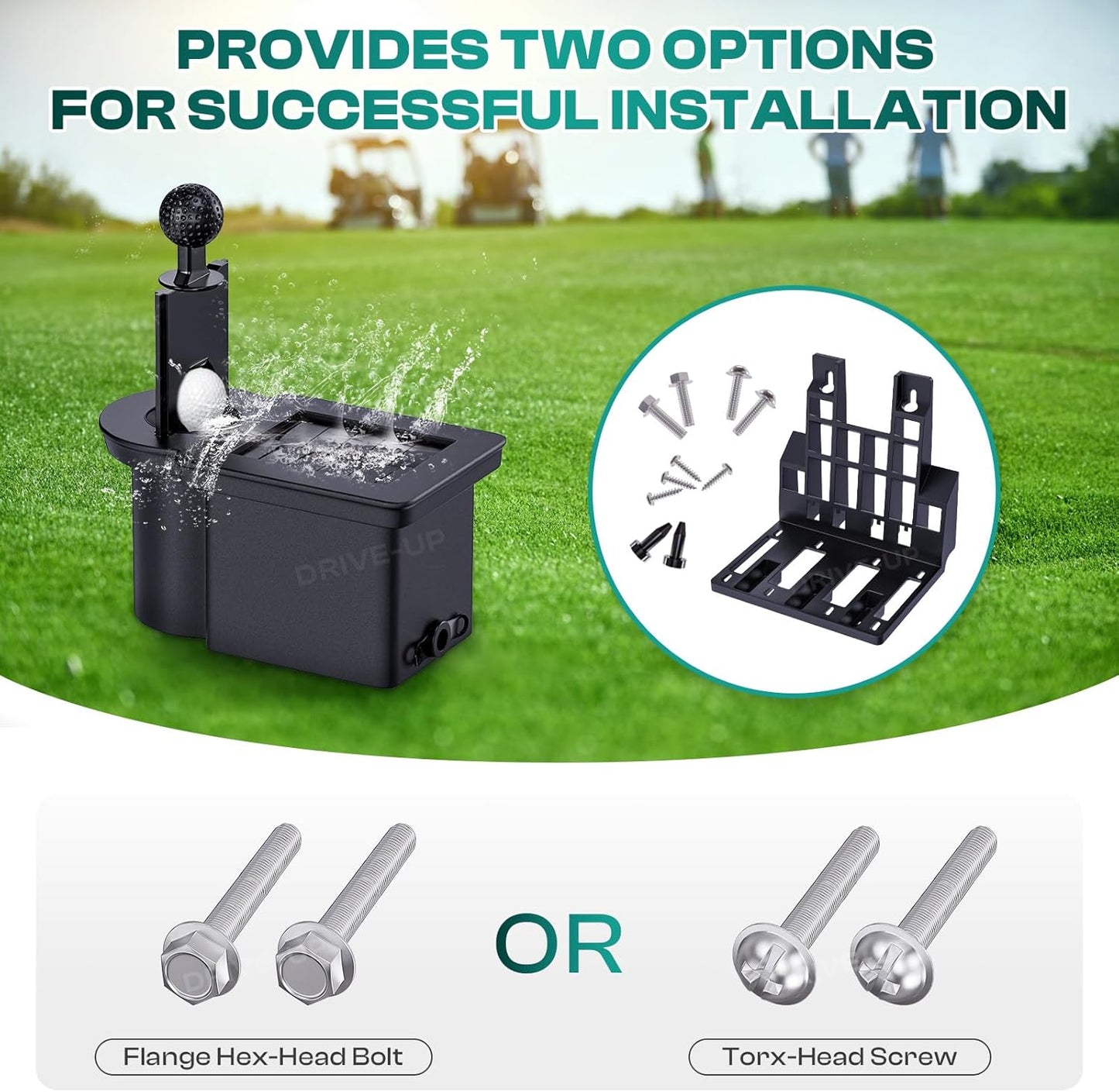 Drive-up Golf Cart Ball Washer and Club Cleaner Kit, Club Cart Golf Ball Cleaner and Club Head Washer, Suitable for Club Cart Precedent, Tempo, Onward Gas and Electric Golf Carts, OEM 103662801