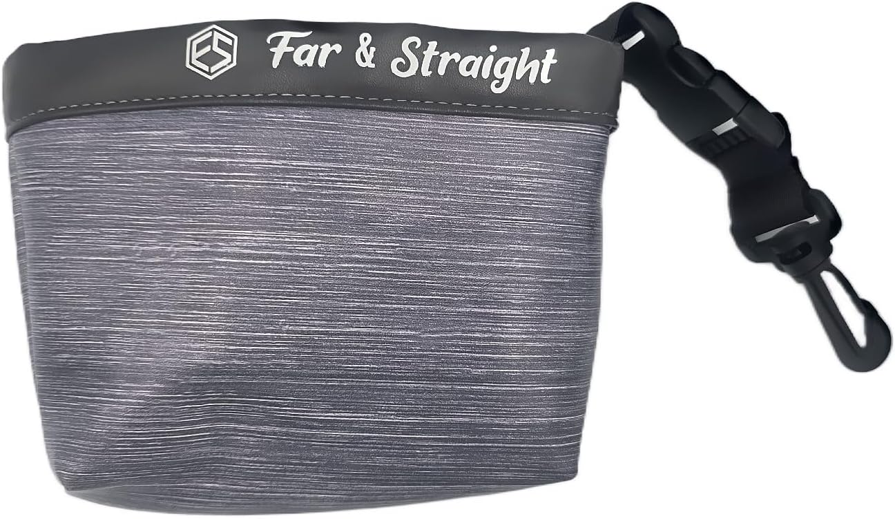 FAR&STRAIGHT Golf Club & Ball Cleaning Pouch – Soft Microfiber Interior for Gentle Cleaning – Clip-On, Washable Bag