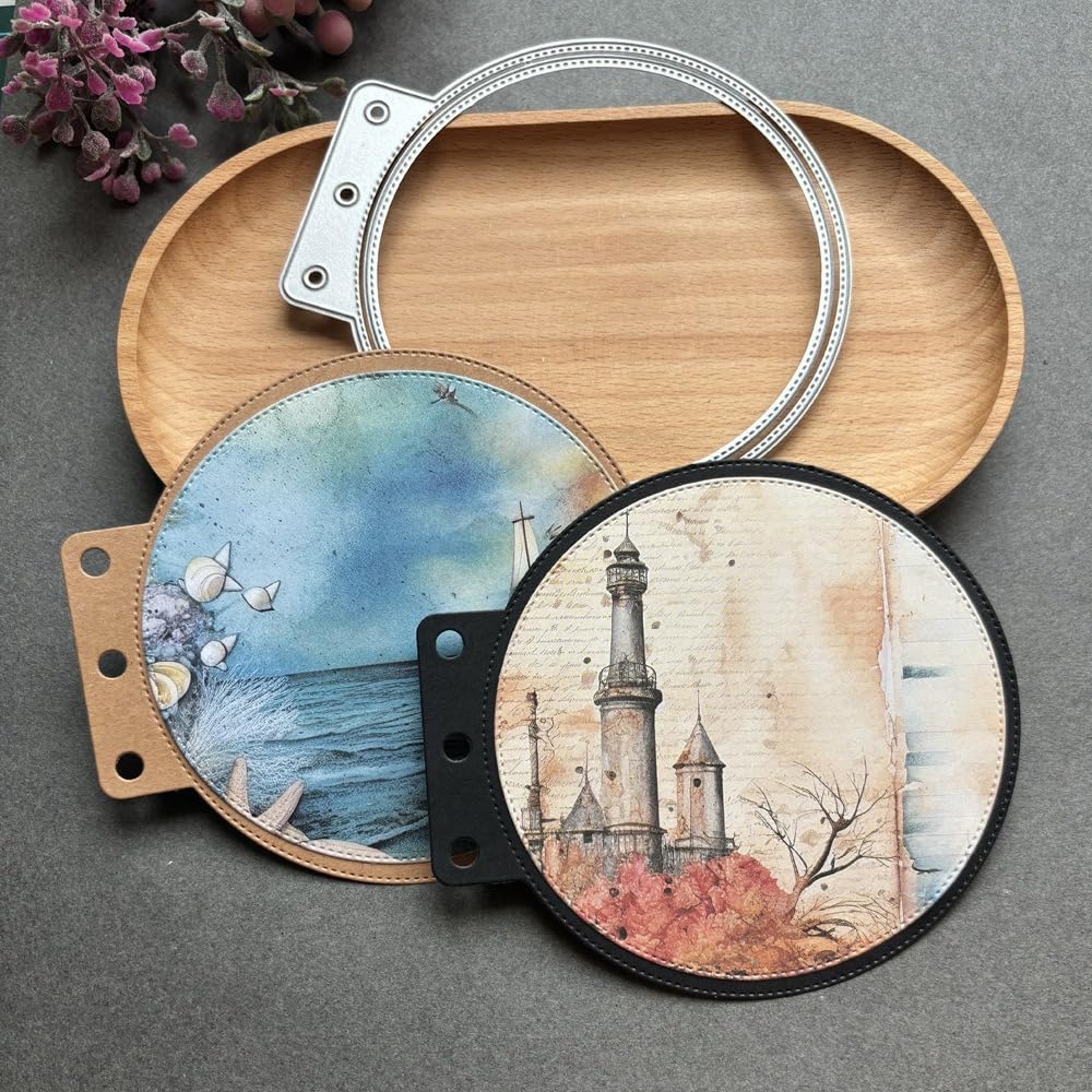 Metal Cutting Die for Scrapbooking - Cut Stencils for DIY Scrapbook Photo Album Decorative Paper Card, Card Making Supplies & Crafting Die Cut (Circular Ring 4.5 x 4.1 in)