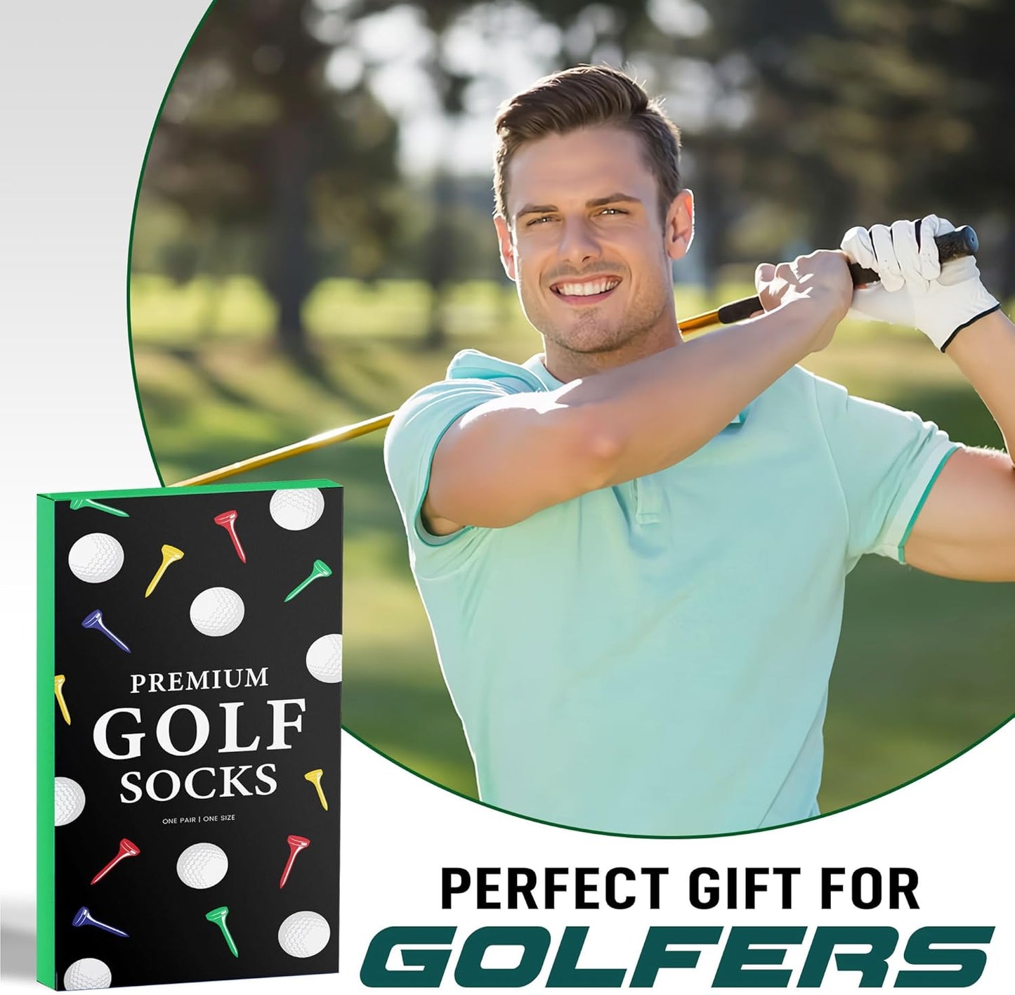 VICRAZY Golf Gifts for Men, Women - Golf Accessories, Golf Socks for Dad, Mom - Funny gift, Christmas Gifts, Stocking Stuffer