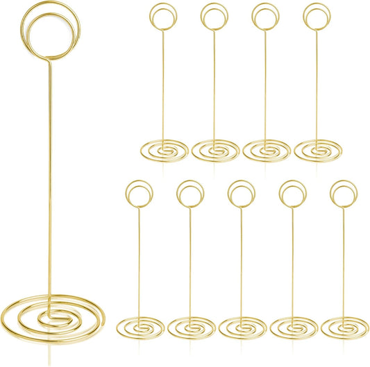 Table Number Holders 10Pcs - 8.75 inch Place Card Holder Tall Table Number Stands for Wedding Party Graduation Reception Restaurant Home Centerpiece Decorations Office Memo (Gold)