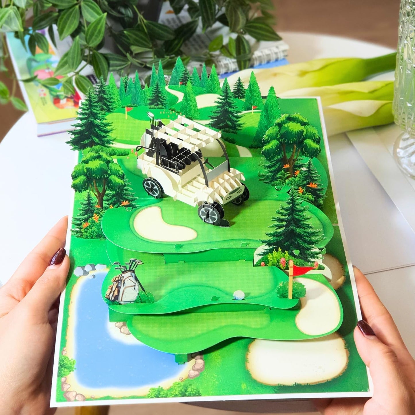 HEARTAGS- Pop Up Birthday Card for Men, Golf Birthday Card For Dad, Husband, Brother, Son, Grandpa, 3D Golf Popup Greeting Cards, Size 6x8 inches Includes Message Note and Envelop