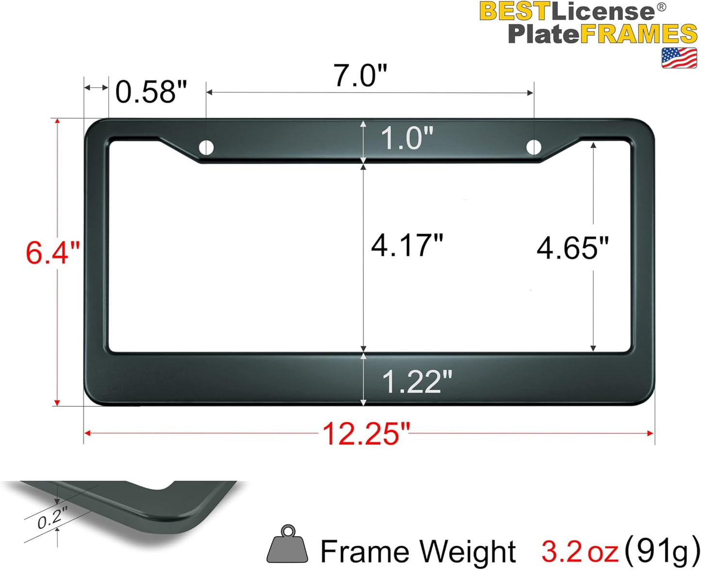 Golf Club and Ball Design with Your Custom Text | Laser Etched Anodized Aluminum Standard Size - CAR/Automobile License Plate Frame & Free caps - Black (Qty: 1 Frame)
