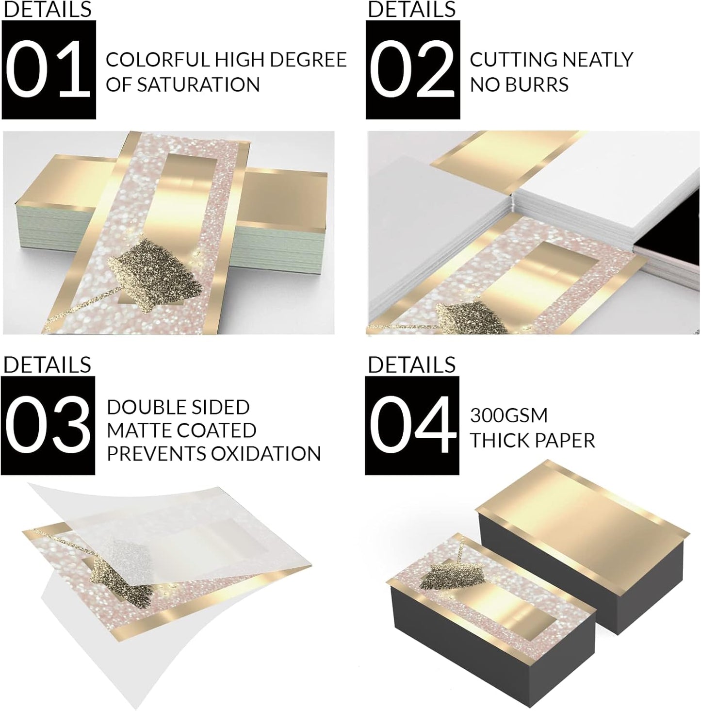 xrlsg Custom Business Cards 100PCS Double-sided Printing Business Cards Customize with Your Logo Personalized 3.5"x 2" Cards for Business - Clean Service