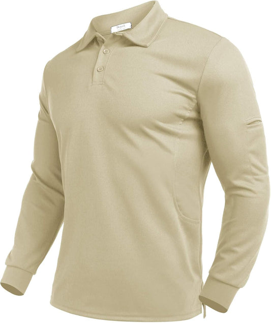 Deyeek Men's Polo Shirts Long Sleeve Golf Polo Shirts for Men Quick Dry UPF 50+ Sun Protection Polos Casual Collared Shirts