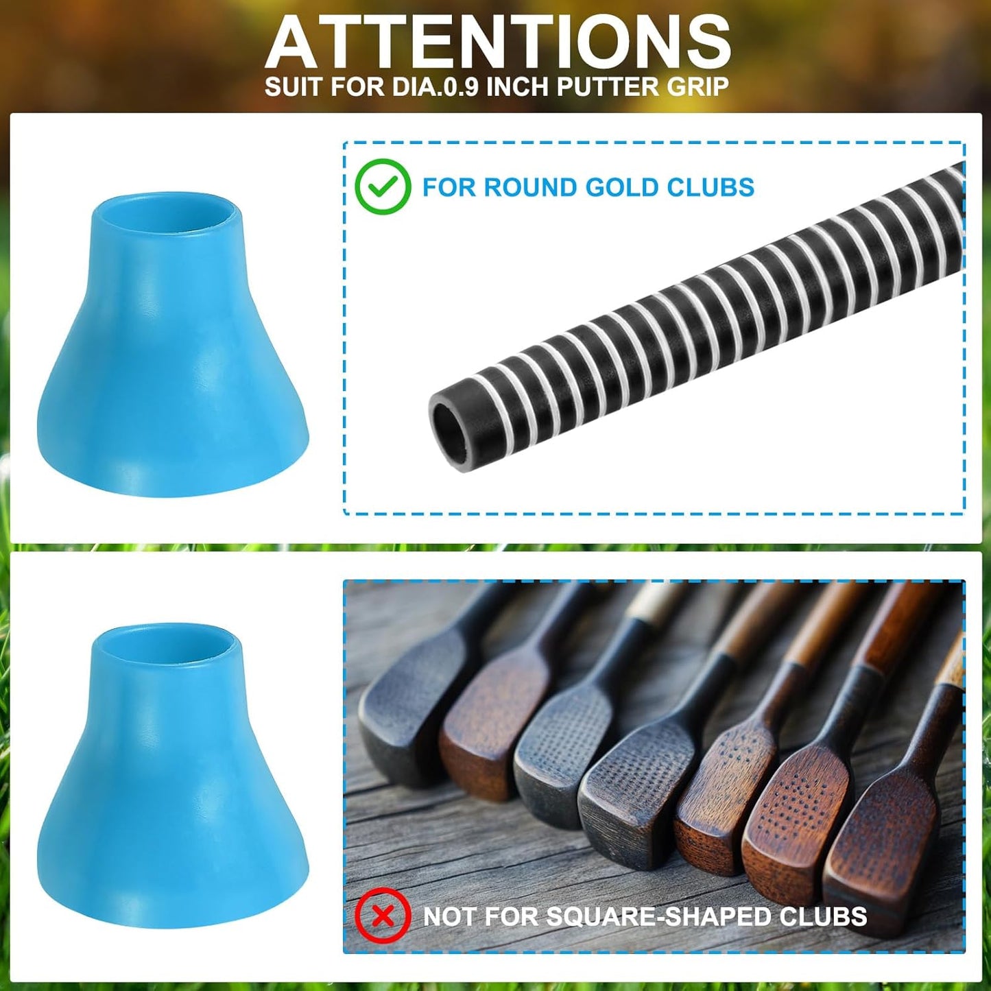 PATIKIL Golf Ball Retriever Grabber, Golf Ball Suction Cup Grabber Rubber Putter Grip Picker Upper Tool for Golfers Putter Swing Handle Accessories