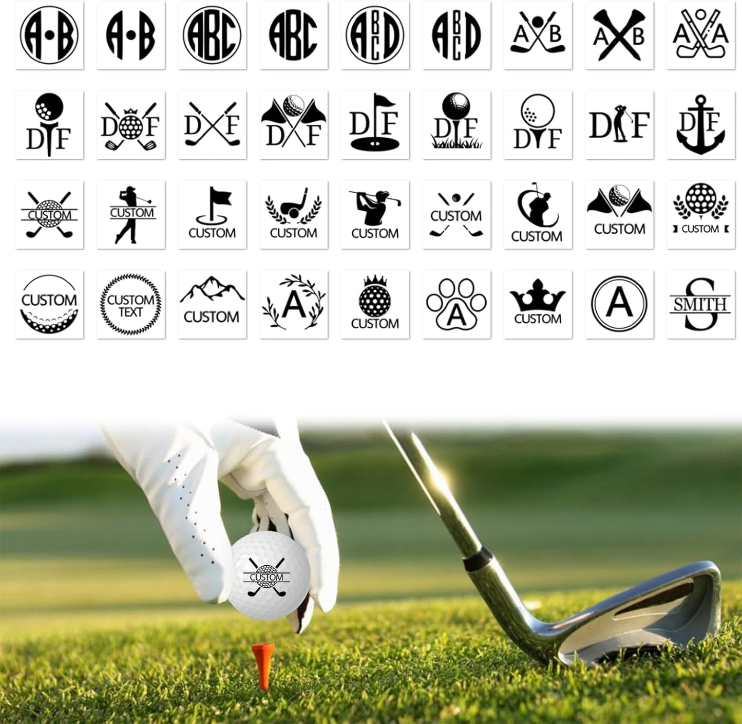 xrlsg Custom Golf Ball Stamp Personalized Self-Ink Golf Ball Stamper Monogram Ball Marker Gifts for Golfers Dad Husband Boyfriend