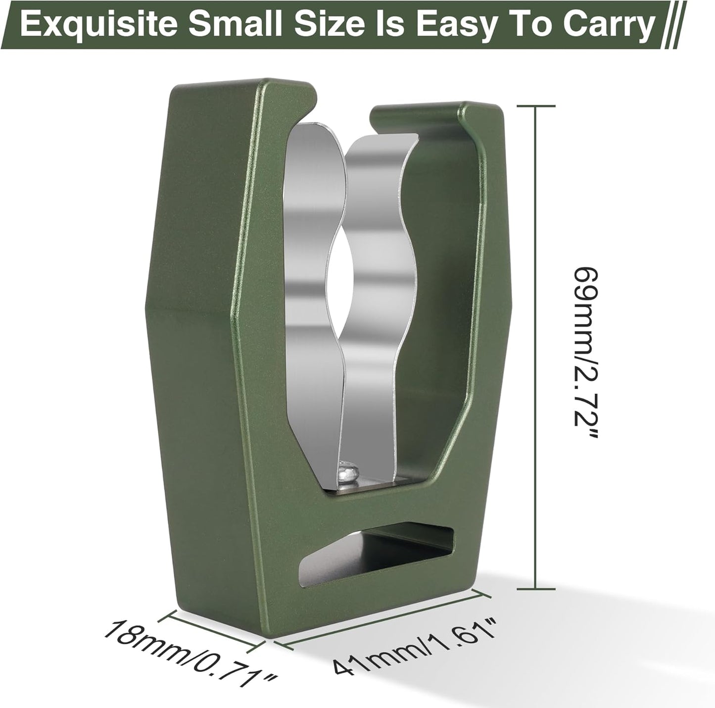 JIAYAN Magnetic Holder for Golf Cart Aluminum Alloy & Stainless Steel Clip Equip with Loop Strap Fit for Golfing, Fishing, Grilling, Camping Golf Accessory for Golf Lovers (Green)