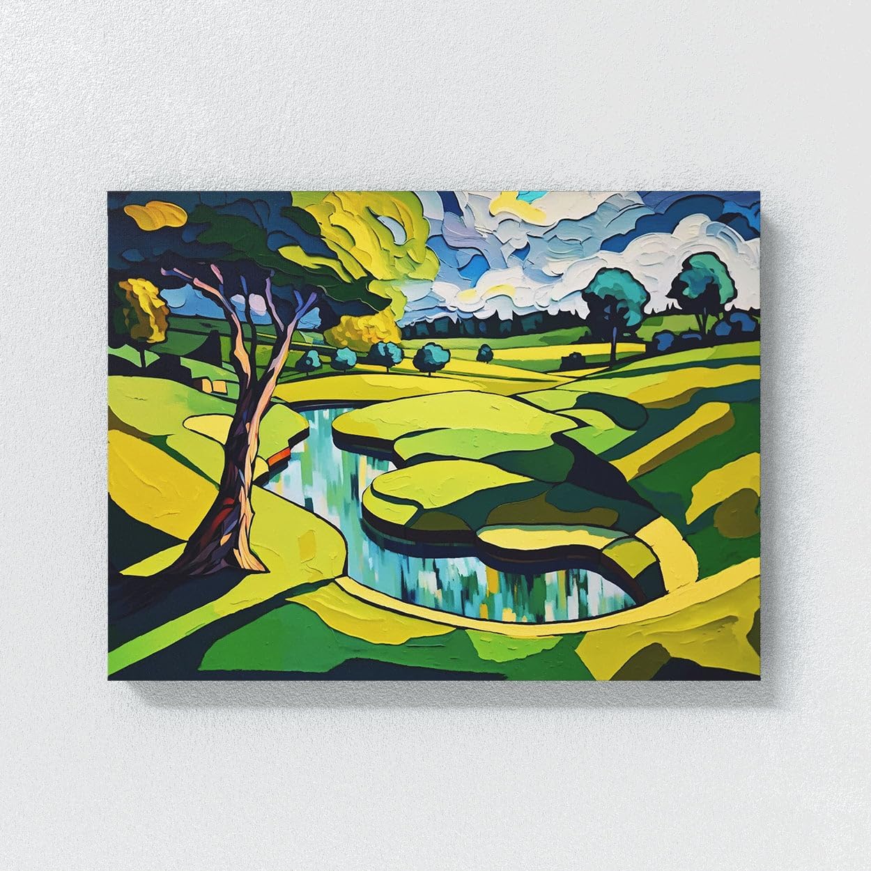 Sense Canvas Golf Course 20 Canvas Art - Home Decor Wall Art Print Poster Painting Small 16x12 / 0.75"