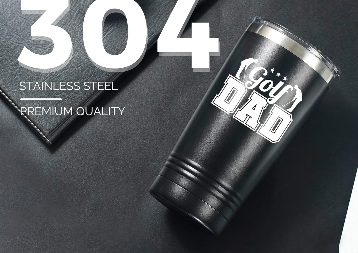 Onebttl Golf Gifts for Men, Funny Golf Gifts for Men 20oz Tumbler, Golf Dad Gifts, Fathers Day Golf Gifts, Birthday Gifts, Gifts for Golf Lovers - Black - Golf Dad