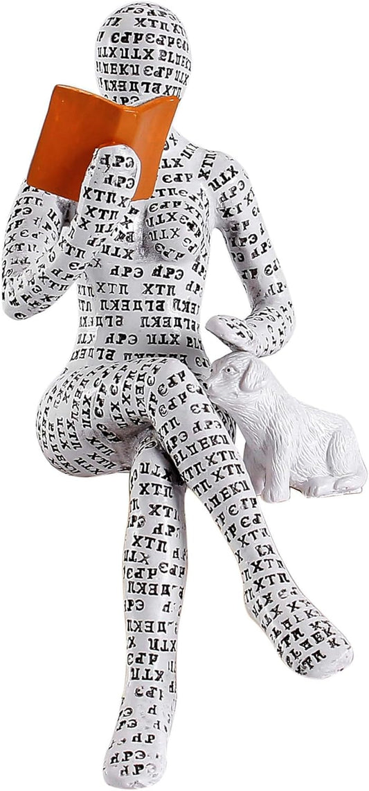 GRAPMKTG Home Decor Pulp Reading Women Thinker Statue Aesthetic Sculpture Room Decor Modern Abstract Decoration on Shelf Table Desk for Living Room Office Bedroom I