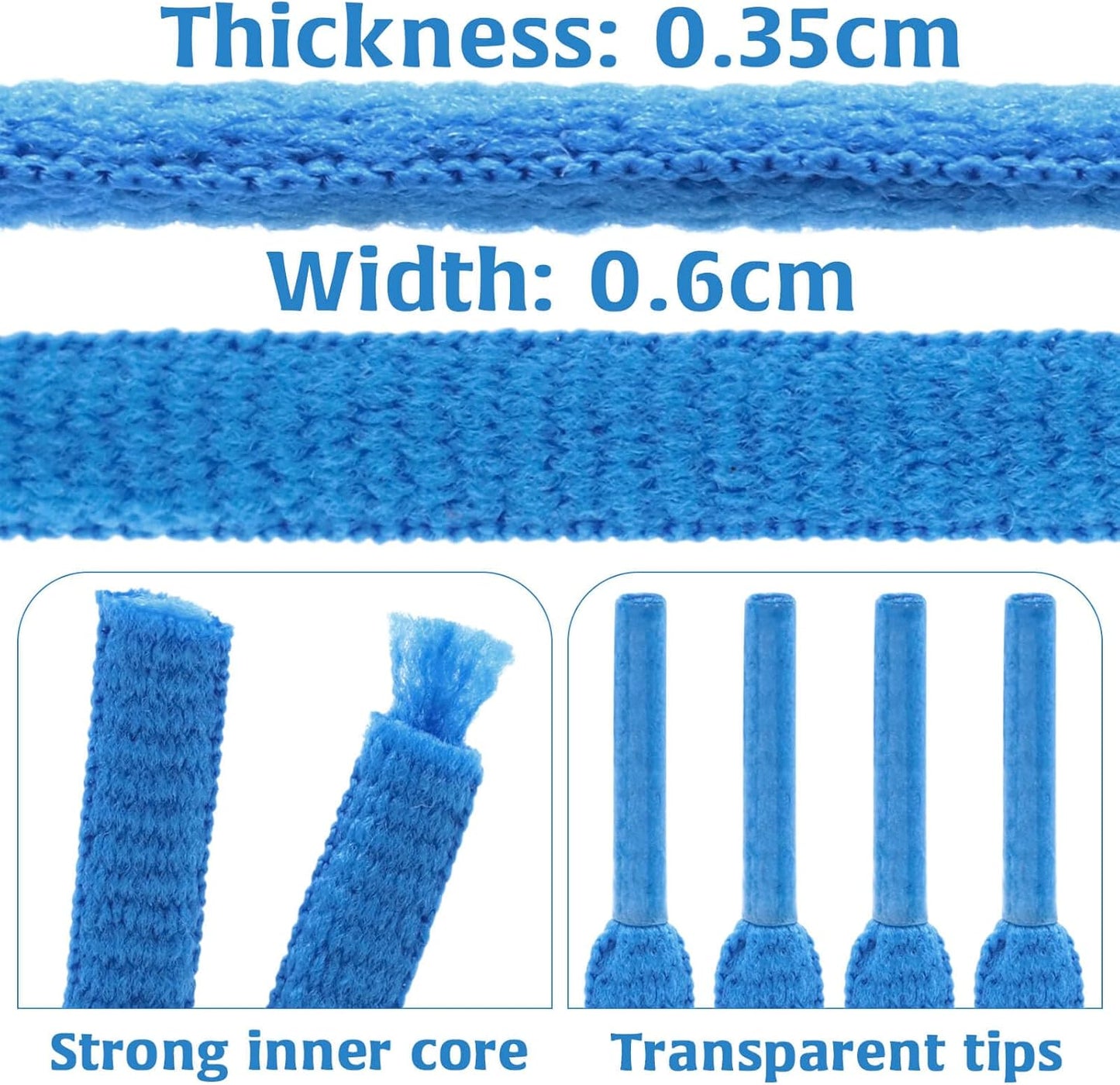 DELELE 2Pair Oval Shoes laces 42 Colors Half Round 1/4" Athletic ShoeLaces for Sport/Running Shoes Shoe Strings